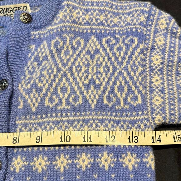 Rugged Bear Periwinkle Wool Cardigan Sweater Kids 4-5 - Picture 6 of 8